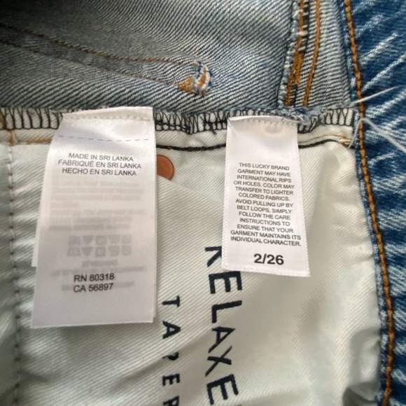 Lucky Brand Relaxed Tapered Leg High Rise Jeans 26 - Picture 3 of 9